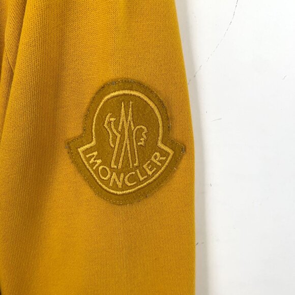 Moncler Mustard Yellow Crewneck Sweatshirt With Skull Graphic & Logo Patch - Picture 5 of 8